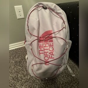 The North Face White and Pink Backpack